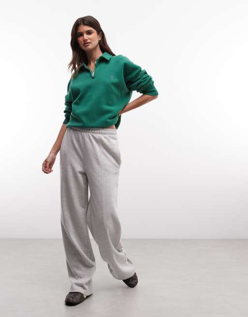 Polo Ralph Lauren icon logo 1/4 zip sweatshirt in green, 2 of 4
