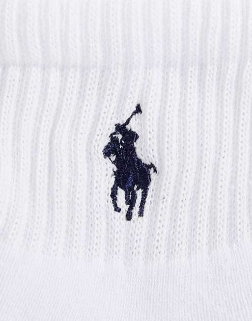 Polo Ralph Lauren icon logo 3 pack quarter socks in white, 2 of 4
