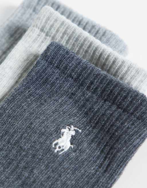 Polo Ralph Lauren Icon-Logo 3er-Pack Crew-Socken in Grau-Multi, 2 von 3