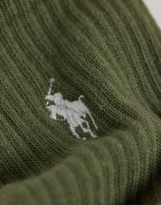 Polo Ralph Lauren Icon-Logo 3er-Pack Socken mit Rundhalsausschnitt in Grün-Multi, 2 von 3