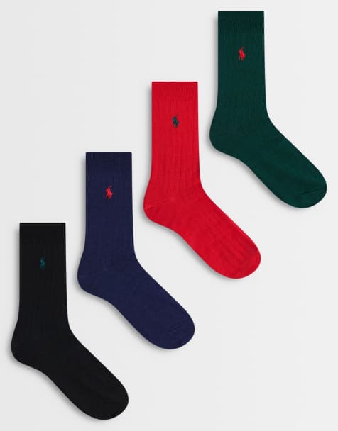 Polo Ralph Lauren icon logo 4 pack gift set socks in multi - view 1