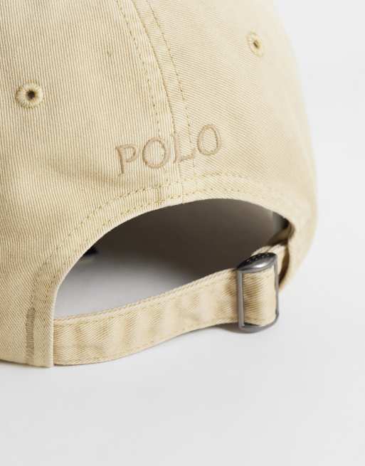 Polo Ralph Lauren icon logo baseball cap in beige, 3 of 3