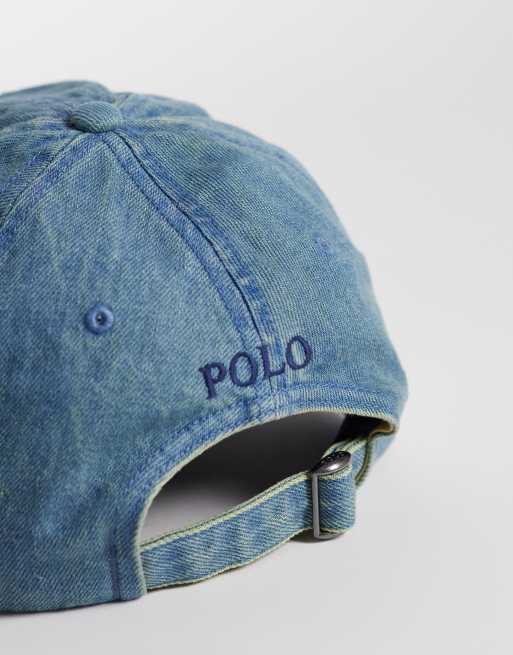 Polo Ralph Lauren icon logo baseball cap in blue denim, 2 of 3
