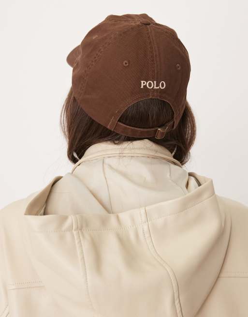Polo Ralph Lauren icon logo baseball cap in brown, 3 of 3