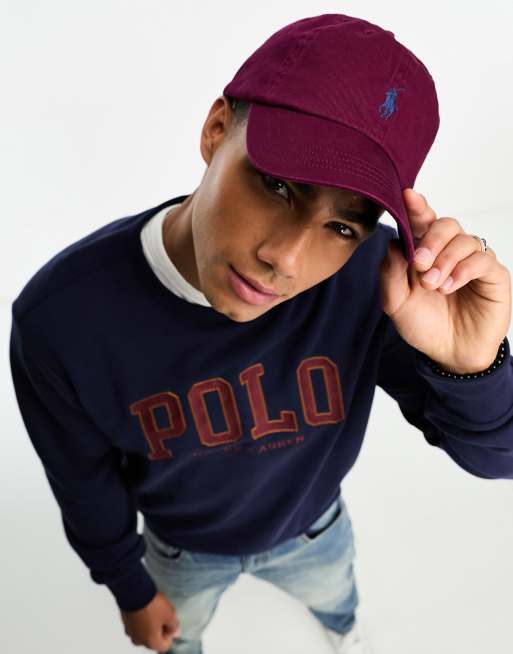 Polo Ralph Lauren icon logo baseball cap in burgundy ASOS