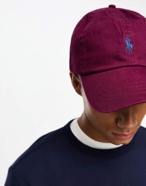 Polo Ralph Lauren icon logo baseball cap in burgundy, 2 of 4
