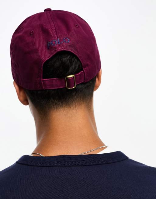 Polo Ralph Lauren icon logo baseball cap in burgundy, 4 of 4