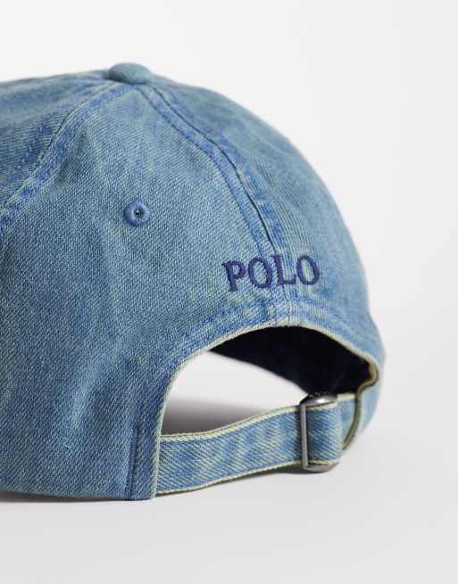 Polo Ralph Lauren icon logo baseball cap in light denim wash blue, 3 of 3