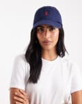 [Polo Ralph Lauren] Polo Ralph Lauren icon logo baseball cap in navy and red One Size Navy/red
