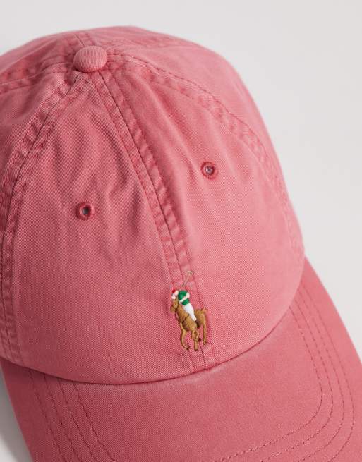 Polo Ralph Lauren icon logo baseball cap in washed berry, 3 of 3