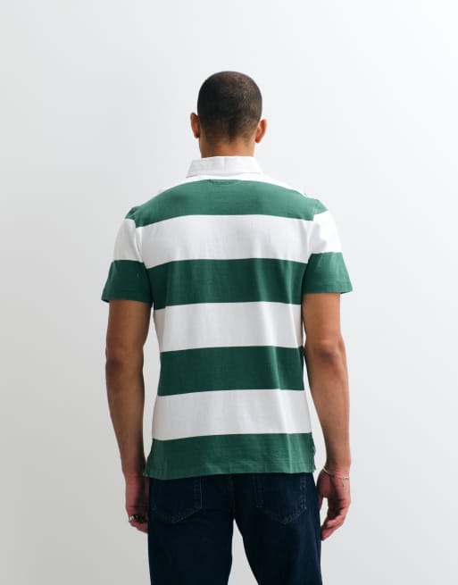 Polo Ralph Lauren icon logo block stripe rugby polo in green, 5 of 5