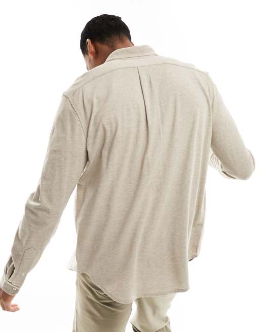 Camiseta Polo Pique Rain Hombre Beige