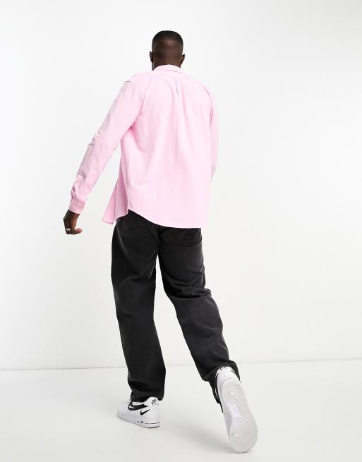 Polo Ralph Lauren icon logo button down pique shirt in pink, 3 of 4