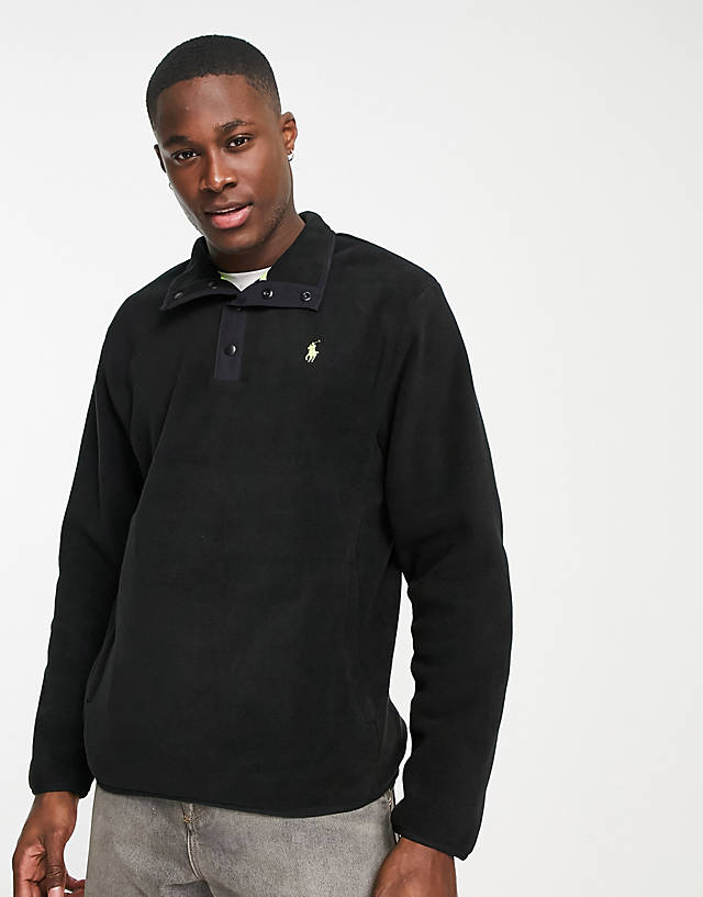 Polo Ralph Lauren - icon logo button half neck sweatshirt in black