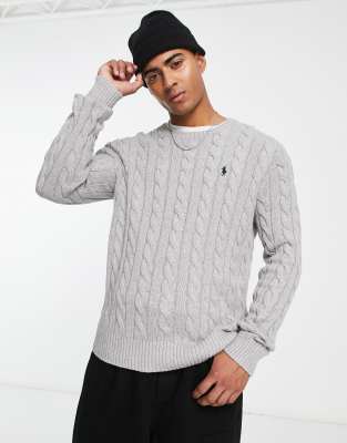 Ralph Cable-knit Cotton Sweater In Gray | ModeSens