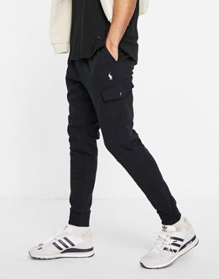 Polo Ralph Lauren icon logo cargo sweat joggers in black
