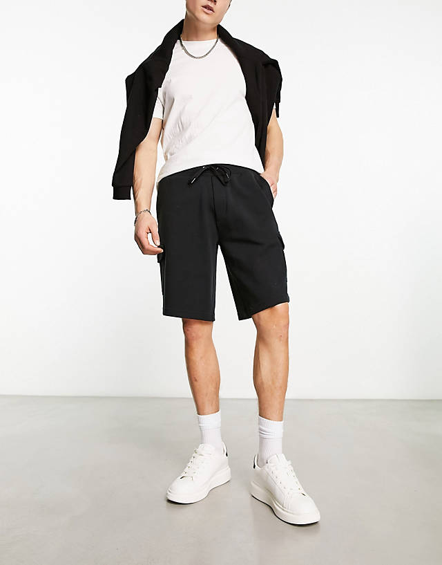Polo Ralph Lauren - icon logo cargo sweat shorts in black