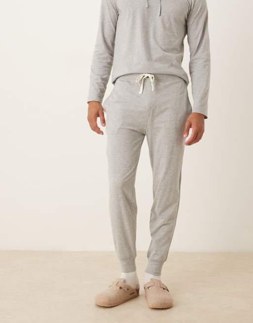 Polo Ralph Lauren icon logo co-ord cuffed lounge joggers in grey marl, 2 of 5