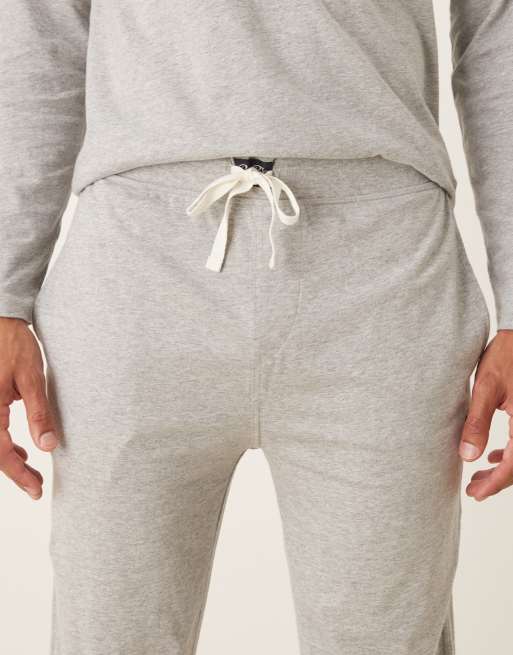 Polo Ralph Lauren icon logo co-ord cuffed lounge joggers in grey marl, 4 of 5
