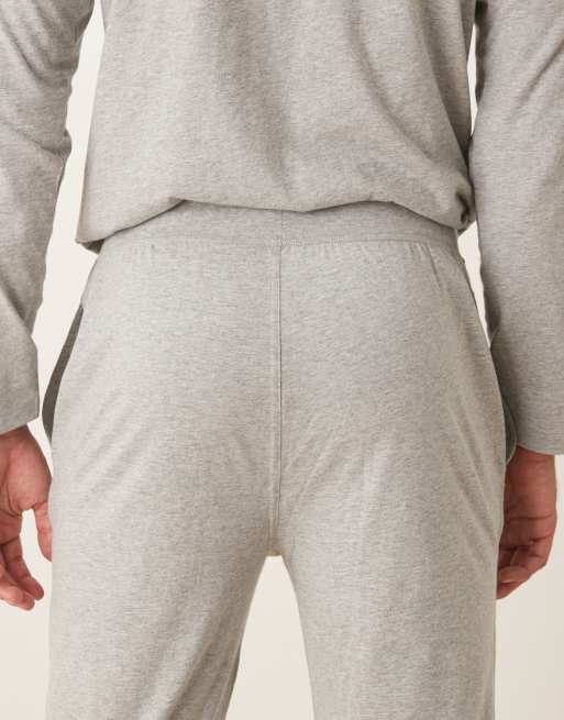 Polo Ralph Lauren icon logo co-ord cuffed lounge joggers in grey marl, 5 of 5