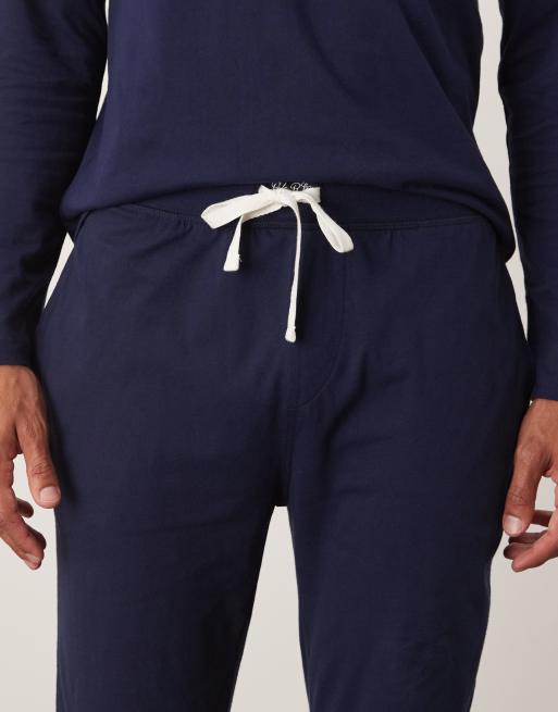 Polo Ralph Lauren icon logo co-ord cuffed lounge joggers in navy, 4 of 5