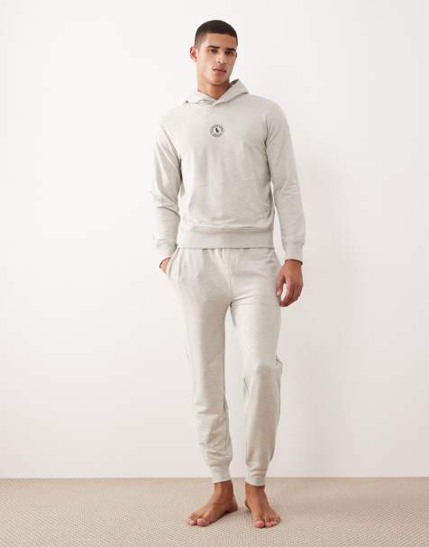 Polo Ralph Lauren icon logo co-ord waistband lounge joggers in grey marl