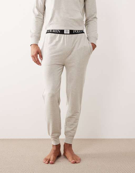Polo Ralph Lauren icon logo co-ord waistband lounge joggers in grey marl, 2 of 5