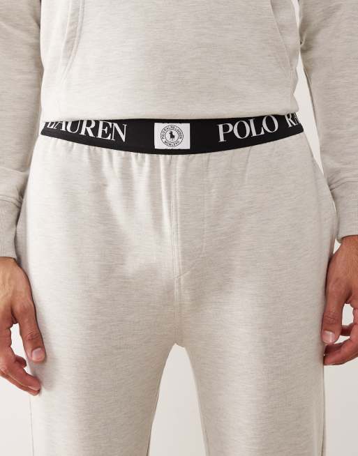 Polo Ralph Lauren icon logo co-ord waistband lounge joggers in grey marl, 5 of 5