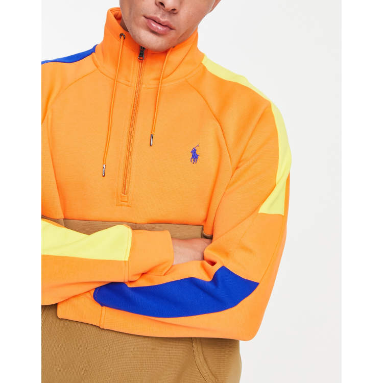 ラルフローレン 90s raglan sweatshirt L orange Flag Logo Fleece Crewneck