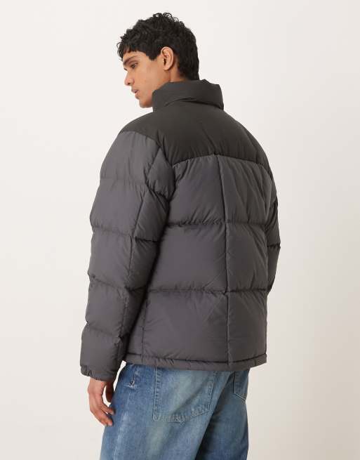 Polo Ralph Lauren icon logo colourblock ripstop puffer bomber in black/grey, 3 of 5