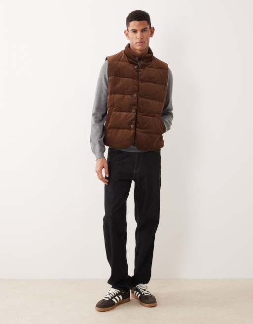 Polo Ralph Lauren icon logo cord gilet in tan, 2 of 5