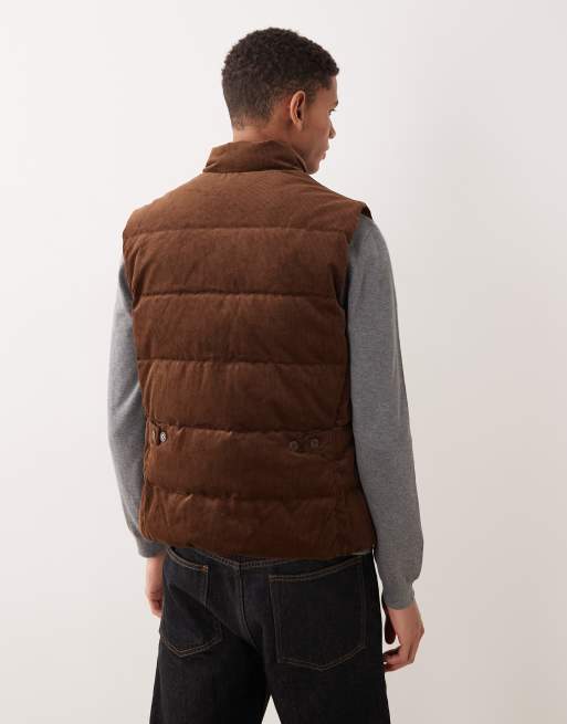 Polo Ralph Lauren icon logo cord gilet in tan, 3 of 5