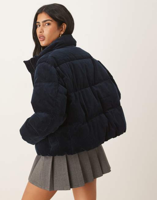Polo Ralph Lauren icon logo cord puffer jacket in navy, 4 of 4