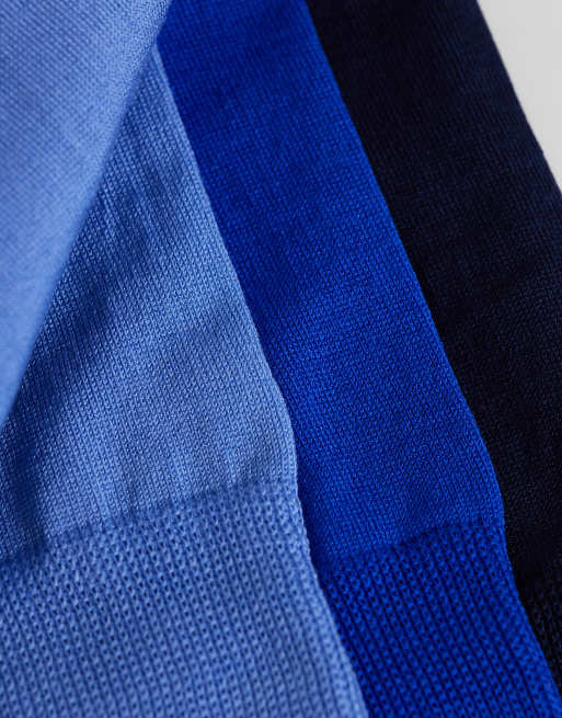 Polo Ralph Lauren icon logo cotton blend 3 pack crew in socks in blue multi, 3 of 3