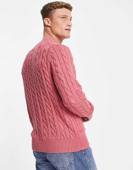 Polo Ralph Lauren icon logo cotton knit sweater in pink heather | ASOS