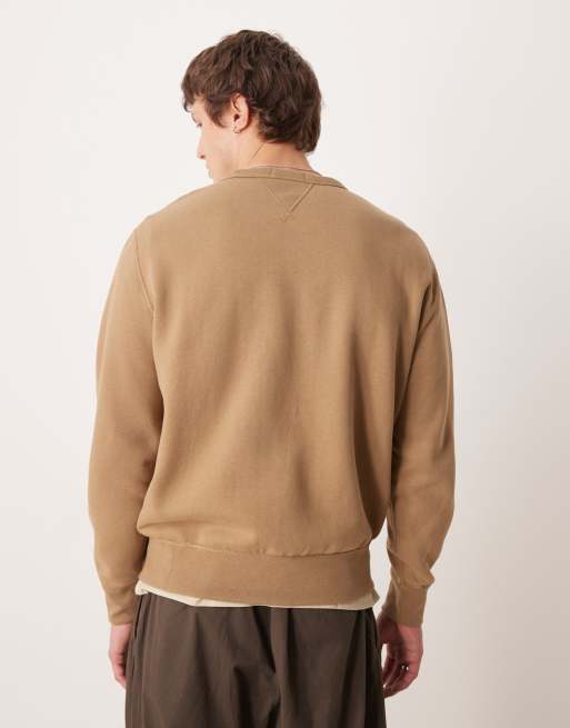 Polo Ralph Lauren icon logo crew neck sweatshirt in tan, 3 of 5