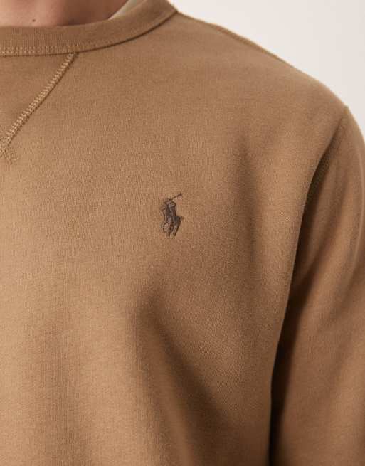 Polo Ralph Lauren icon logo crew neck sweatshirt in tan, 5 of 5