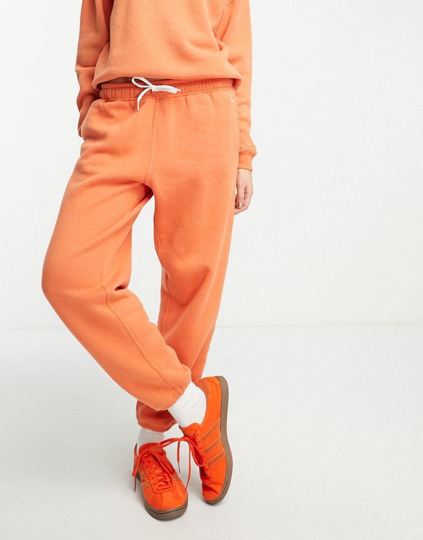 Polo Ralph Lauren icon logo cuffed joggers in orange co-ord