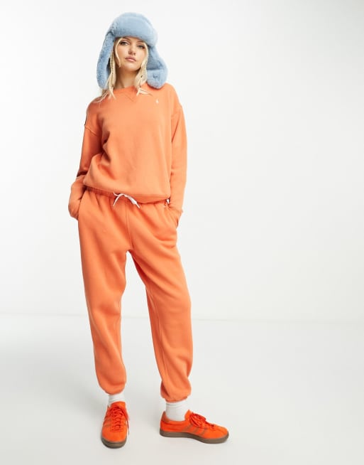 Polo Ralph Lauren icon logo cuffed joggers in orange co ord ASOS