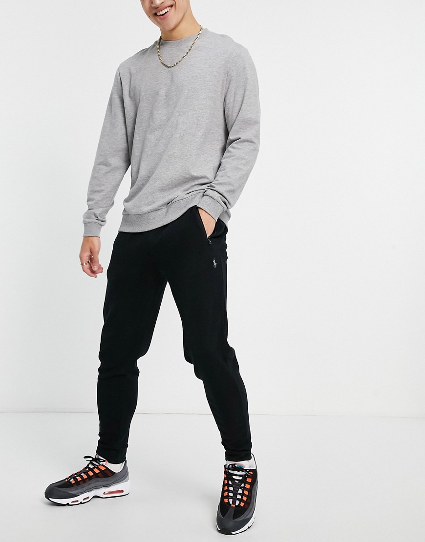 Polo Ralph Lauren Icon Logo Cuffed Sweatpants In Black | ModeSens
