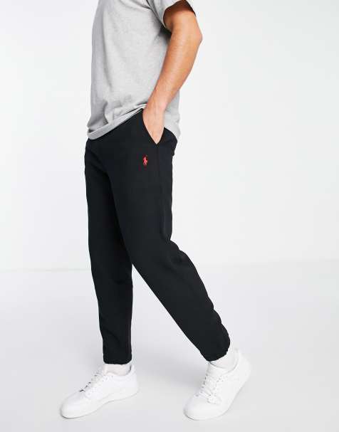 Polo Ralph Lauren icon logo cuffed trackies in black - view 1