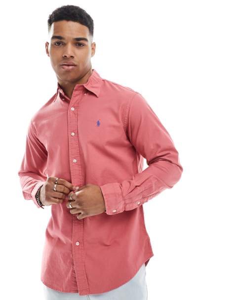 Polo Ralph Lauren icon logo custom fit shirt in red - view 1