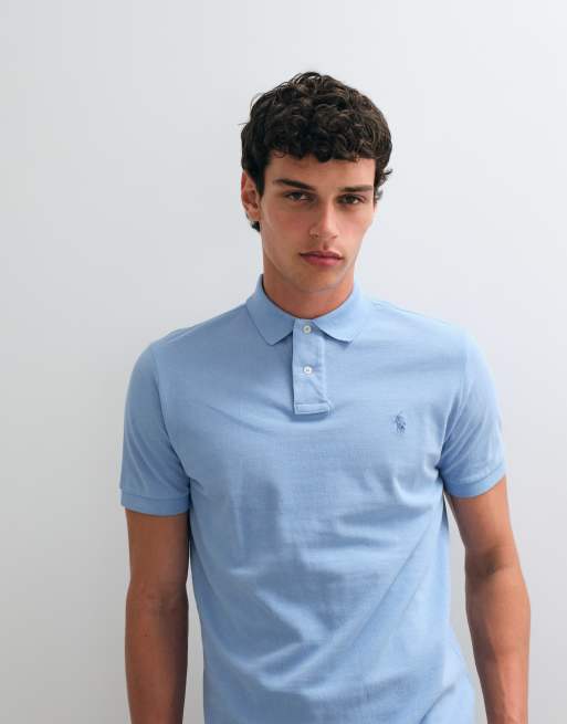 Polo Ralph Lauren Icon-Logo Custom Slim Fit Piqué-Polo in Hellblau, 2 von 5