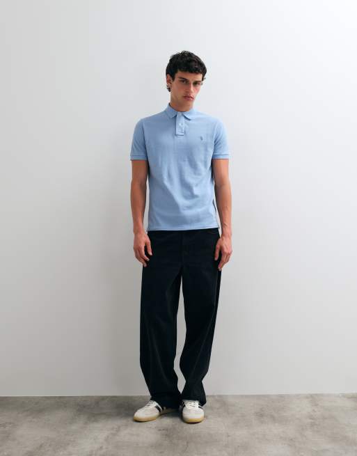 Polo Ralph Lauren Icon-Logo Custom Slim Fit Piqué-Polo in Hellblau, 3 von 5