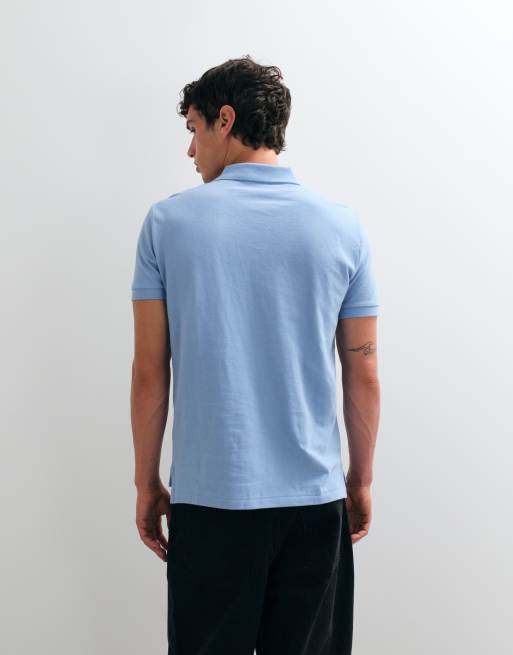 Polo Ralph Lauren Icon-Logo Custom Slim Fit Piqué-Polo in Hellblau, 4 von 5