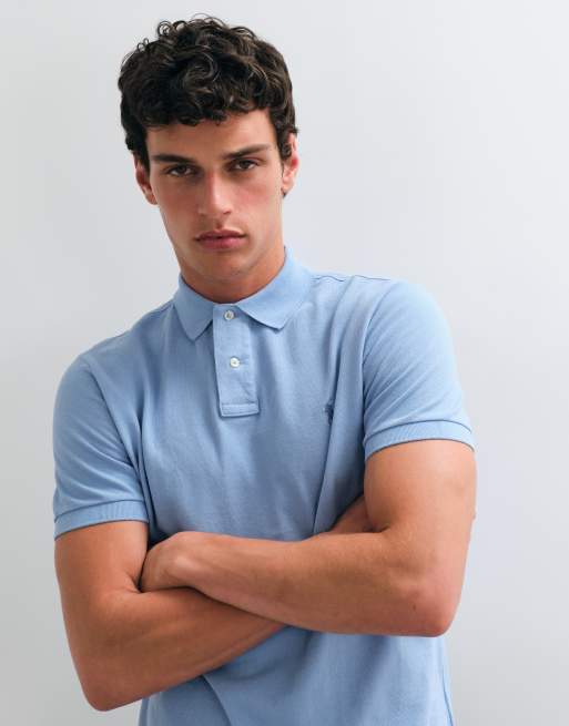 Polo Ralph Lauren Icon-Logo Custom Slim Fit Piqué-Polo in Hellblau, 5 von 5