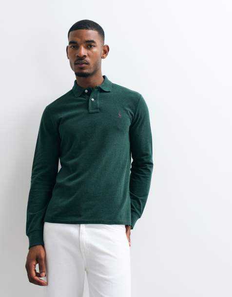 Polo Ralph Lauren icon logo custom slim fit polo shirt in dark green - view 1