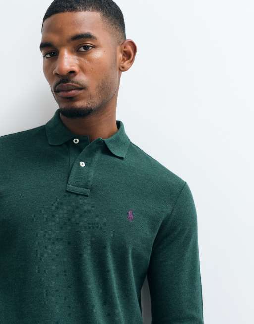 Polo Ralph Lauren icon logo custom slim fit polo shirt in dark green | ASOS