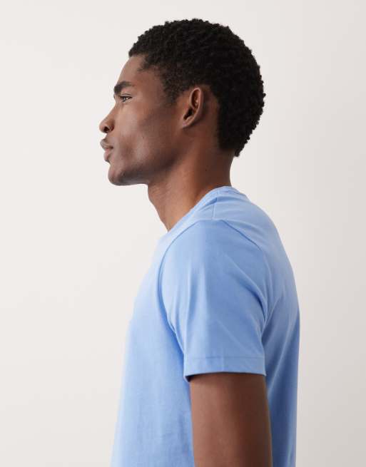 Polo Ralph Lauren icon logo custom slim fit t-shirt in mid blue, 4 of 5