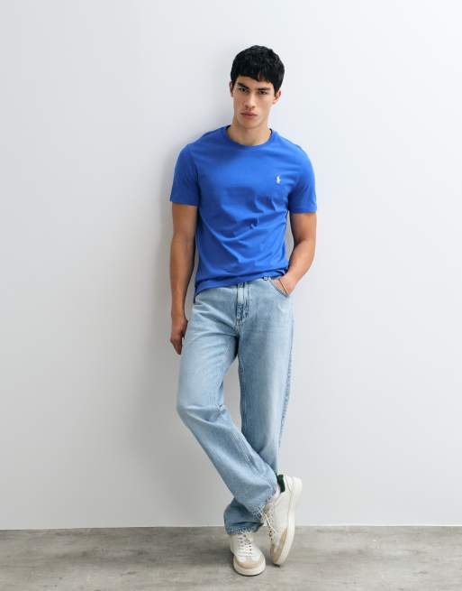 Polo Ralph Lauren icon logo custom slim t-shirt in dark blue, 4 of 5